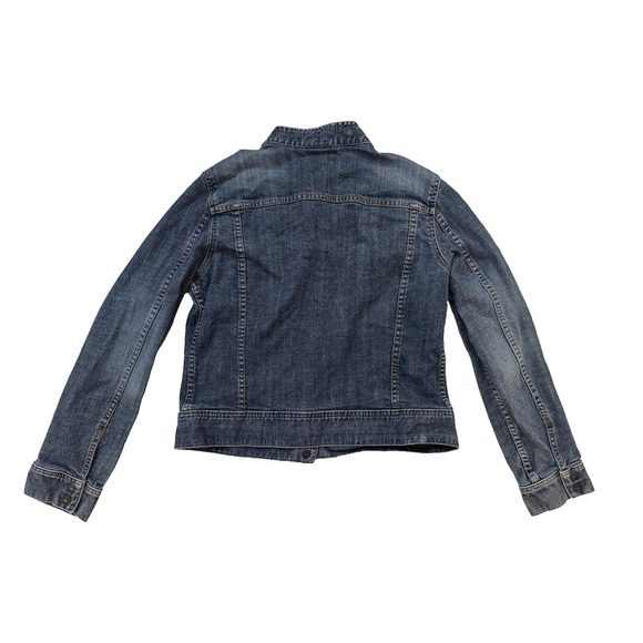 Vintage CAT Denim Jacket Womens Extra Large Blue Snap Front Stretch Workwear Y2K - Picture 10 of 10